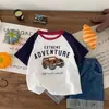 Camisetas Infantis para Meninos e Meninas 2026 Bordadas Flocadas Versátil Camisa Básica para Bebês e Crianças Primavera e Outono Patrulha Canina