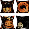 Fronha de Halloween da Amazon Feita Sob Medida com Seu Próprio Design, Fronha de Linho para Casa, Conjunto Divertido de Fronhas para Almofada de Sofá