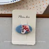 Lindo Perrito Azul Denim Oso Dibujo Animado Moda Pinza Original para el Cabello para Niños Versátil Dulce Letra Pin Lateral para Niñas