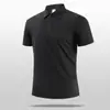 Camisa Polo de manga corta de seda de hielo para hombre 2025 nueva camiseta con cuello de sol de verano secado rápido fresca sin costuras color liso
