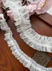 Puntos DIY Malla Ancha Extendida Ropa de Bebé Volante Plisado Borde de Falda Decorativo Encaje