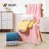 AWIN Novo Toalha de Banho Espessa de Lã Slub Macia de Coral para Adultos Doméstico Absorvente de Água Secagem Rápida Touca de Banho terno