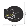 Parches bordados únicos de gato negro estilo oscuro, varias poses de gatitos, para reparar agujeros en la ropa, insignias bordadas para mochilas
