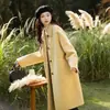 Abrigo de Lana con Cuello Peter Pan para Mujer 2025 Otoño e Invierno Nuevo Estilo Coreano Chaqueta de Lana de Longitud Media Moda Casual Versátil en Stock
