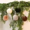 Nuevo Juego de Bolas de Navidad Cubiertas de Tela Colgante Caja de Escena Navideña Decoración de Árbol de Navidad