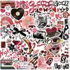 50 Pegatinas de Graffiti Rojas y Negras Y2K Transfronterizas de Moda para Decorar Escritorios, Patinetas, Computadoras, Pegatinas Impermeables para Agendas, Calcomanías Personalizadas
