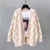 Novo Suéter Cardigan de Tricô Outono/Inverno 2026 para Mulheres, Estilo College Solto Tricô Grosso