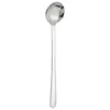 Cuchara de Acero Inoxidable Spot Grado Alimenticio 304 Cuchara Plana Profundizada para el Hogar Cuchara Redonda para Postre Café Mango Largo Cuchara para Revolver
