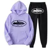 Sudadera con Estampado de Patrón de Prisión Demoníaca Clint419 Europeo y Americano Conjunto de Forro Polar para Hombre Venta al por Mayor Suelto Estilo Nuevo