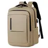 Maletín de Negocios de Película de Cuero, Mochila, Bolsa de Viaje Casual Grande para Hombre, Bolsa Multifuncional para Computadora, Mochila Doble para Mujer