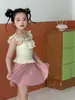 Traje de baño para niñas, Nuevo estilo de verano, Falda de dos piezas, Lindo traje de baño con protección solar para niñas y niños mayores