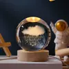 Nuevos Adornos de Cristal de Planeta Aeroespacial Luminosos de Color Impreso Tallados Internamente en 3D Tridimensionales Venta al por Mayor Transfronteriza Noche de Mesita de Noche para Niños
