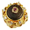 Pulsera de Madera de Agar Natural con Bolsa de Cuentas Barriles de Oro de 24K Hecha a Mano DIY Pulsera Wenwan Cuentas Espaciadoras para Pulsera Colgante Al por Mayor
