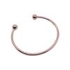 Pulsera de acero inoxidable para mujer, estilo temperamento nicho, par abierto de cuentas, chapado en oro de 18k, cuenta redonda tipo ajo, pulsera delgada, comodín, venta al por mayor