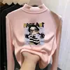 Camiseta térmica con forro polar para niña, cuello alto, camiseta con forro polar para niños mayores, nueva colección otoño/invierno 2026, top de manga larga cepillado