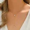 Nuevo producto transfronterizo europeo y americano, collar con diseño simple en forma de Y, cadena para la clavícula elegante y versátil de nicho para mujer 2026