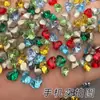 K9 Corazón Geométrico de Alta Calidad Multifacético 6.5*8mm Base Puntiaguda Corazón Grande Vidrio Lote Completo Destello Diamante para Arte de Uñas DIY