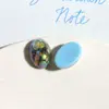Mismo Estilo Xiaohongshu Color AB Concha Triturada Ovalada Resina Semiredonda DIY Accesorios para el Cabello Pasador Accesorios para Sombreros Piezas