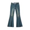 Calça Jeans Flare Retrô de Cintura Baixa Sexy para Mulheres com Design Estiloso, Patchwork, Modelagem Slim e Calças Longas que Moldam o Corpo para Meninas Altas