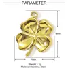 Retro francés amor cereza árbol de la vida diy titanio acero colgante femenino flor trébol de cuatro hojas acero inoxidable joyería colgante