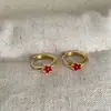 Pendientes Minimalistas de Alta Gama con Flor de Esmalte de Colores para Mujer, Vintage Lujo Ligero Moda Tendencia Versátiles para el Día a Día
