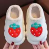 Novas Pantufas de Algodão para Casa para Crianças Desenho de Frutas Inverno com Forro de Lã Quente Roupa Externa Bebê Impermeável Antiderrapante Pantufas de Algodão