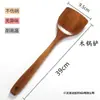 Espátula de madera maciza con mango largo, espátula de madera para olla, espátula para sartén antiadherente, espátula de cocina, espátula para freír, cuchara, utensilios de cocina, venta al por mayor de comercio exterior