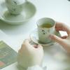 Viga cerámica tallada a mano pintada a mano bambú verde taza cola taza maestra taza de té taza taza personal