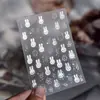 Adesivos de Unha com Folha de Ouro, Decalques de Unha Minimalistas da Moda, Adesivos de Coelho Simples Modernos, Materiais Decorativos para Unhas Postiças