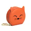 Nova Carteira de Moedas de Couro de Vaca de Primeira Camada, Pingente Decorativo de Menina Estudante Fofa, Bolsa de Armazenamento para Batom e Fones de Ouvido, Carteira Pequena com Zíper
