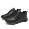 Tenis para mujer, zapatos casuales blancos, tenis de cuero de suela plana, impermeables, cómodos y duraderos, con suela suave, en negro