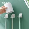 Portacepillos sin perforar, Almacenamiento para vasos de enjuague bucal de baño, Lujo accesible Portacepillos eléctrico, Montado en la pared