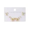 Elegante conjunto de tres pendientes de mariposa de microcircón estilo francés de Corea del Sur para mujer, exquisitos pendientes pequeños combinables con todo, aguja de plata s925 para mujer.