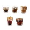 Copo de café empilhável simples com leite simples para bebidas copo de suco Milkshake americano transparente Copo listrado