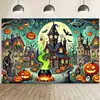 Trabalho Duro Transfronteiriço Tecido de Fundo para Halloween Banner de Alta Qualidade Tapeçaria Decoração Layout de Cena Interna Tecido para Pendurar Modelo Personalizado