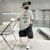 Camiseta de Verano de Manga Corta para Niños 2026 Nuevo Estilo Traje de Verano de Manga Corta para Niños Ropa de Verano para Niños Grandes Guapo y Moderno t