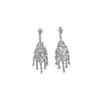 Permítanme brillar con el mismo estilo que la estrella Yan: Aretes de Borla con Forma de Diamante de Pedrería, Modernos para el Uso Diario, Elegantes Estilo Socialité, Aretes para Fiesta Nocturna