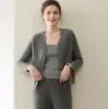 Nuevo Estilo Otoño e Invierno Cárdigan Pequeño de Cachemira para Mujer Cuello en V Manga Larga Holgado Aspecto Adelgazante Tejido Trenzado Punto Suave Jacket Cera