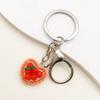 Colgante de resina roja amor de fresa colgante de hongo diy tridimensional lindo material colgante llavero joyería