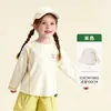 Roupas Infantis Tongbei 2026 Outono Nova Camiseta Infantil com Letra Color Block e Estampa de Coração, Blusa Casual Soltinha de Manga Longa