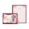 Conjunto de papel de carta e envelopes de rosa vintage, alto valor estético, presente requintado e romântico, papelaria premium em branco para cartas de amor