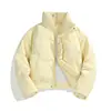 Jaqueta Curta de Algodão Estilo Retrô Americano para Homens, Casaco de Inverno com Gola Alta, Marca Trendy com Sensação de Luxo, Jaqueta Puffer Aconchegante Cleanfit