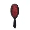Lujoso Peine con Mango Negro y Piel Roja para Airbag con Cerdas de Cerdo de Alta Calidad, Pines de Nylon Resistentes al Calor, Nuevo Peine Masajeador para Desenredar y Alisar el Cabello