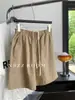 Nuevos Shorts de Trabajo Estilo Coreano de Algodón Puro con Cordón para Primavera/Verano 2026, Shorts de Pierna Ancha Holgados Adelgazantes 100% Algodón para Mujer