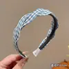 Diadema Trenzada de Cuadros Estilo Coreano para Niñas con Dientes, Diadema Antideslizante de Parte Alta, Pinza para el Cabello, Accesorio para el Cabello para Niñas Pequeñas