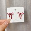Aretes de Lazo Retro Francés color Vino Tinto Moda Temperamento Alta Gama Lujo Ligero Celebridad de Internet Popular Combinan con Todo Accesorios para las Orejas