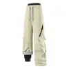 Pantalones de exterior tres en uno con forro polar y de plumón para hombre y mujer, cortavientos, impermeables, cálidos pantalones de plumón de invierno para montañismo y esquí