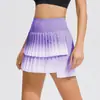 Roupa de Verão Transfronteiriça Conjunto de Duas Peças Saia Plissada Secagem Rápida Respirável Anti-Exposição Cintura Alta Esportes ao Ar Livre Saia para Maratona