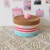 [Procesamiento Personalizado] Cesta de Almacenamiento con Tapa, Caja de Almacenamiento de Cuerda de Algodón para Cosméticos, Juguetes y Artículos Varios, Estilo Ins