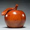 Adorno de Manzana Tallada de Madera Maciza Roja, un Símbolo de Paz y Buena Fortuna, para Decoración del Hogar, Sala de Estar, Oficina, Manualidades, Regalo de Inauguración